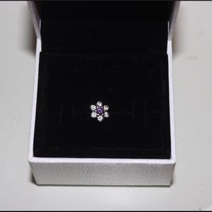 Pandora Purple Flower Stud Earring  (only one)